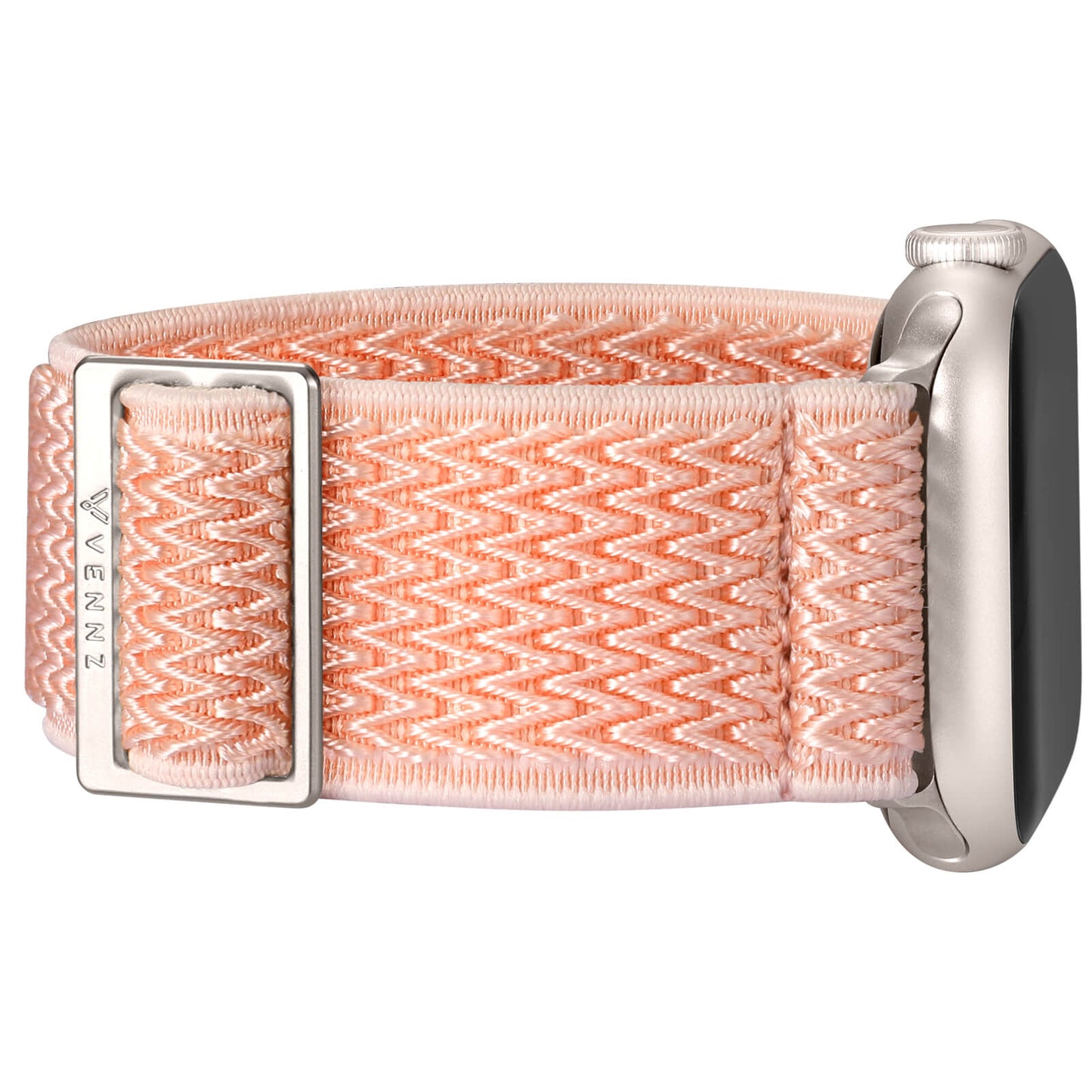 Ljusrosa apple watch nylon armband med stretch