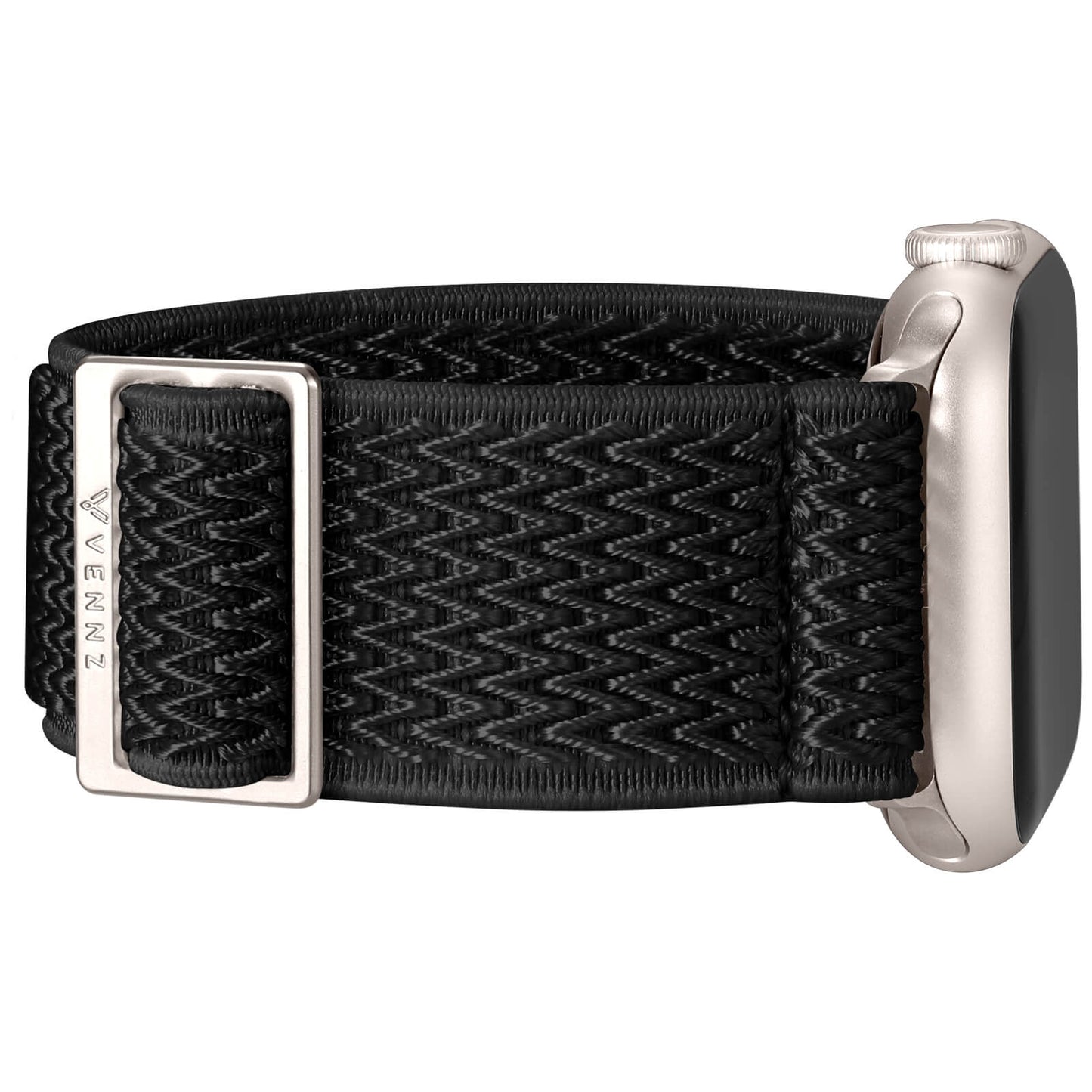 Svart apple watch nylon armband med stretch