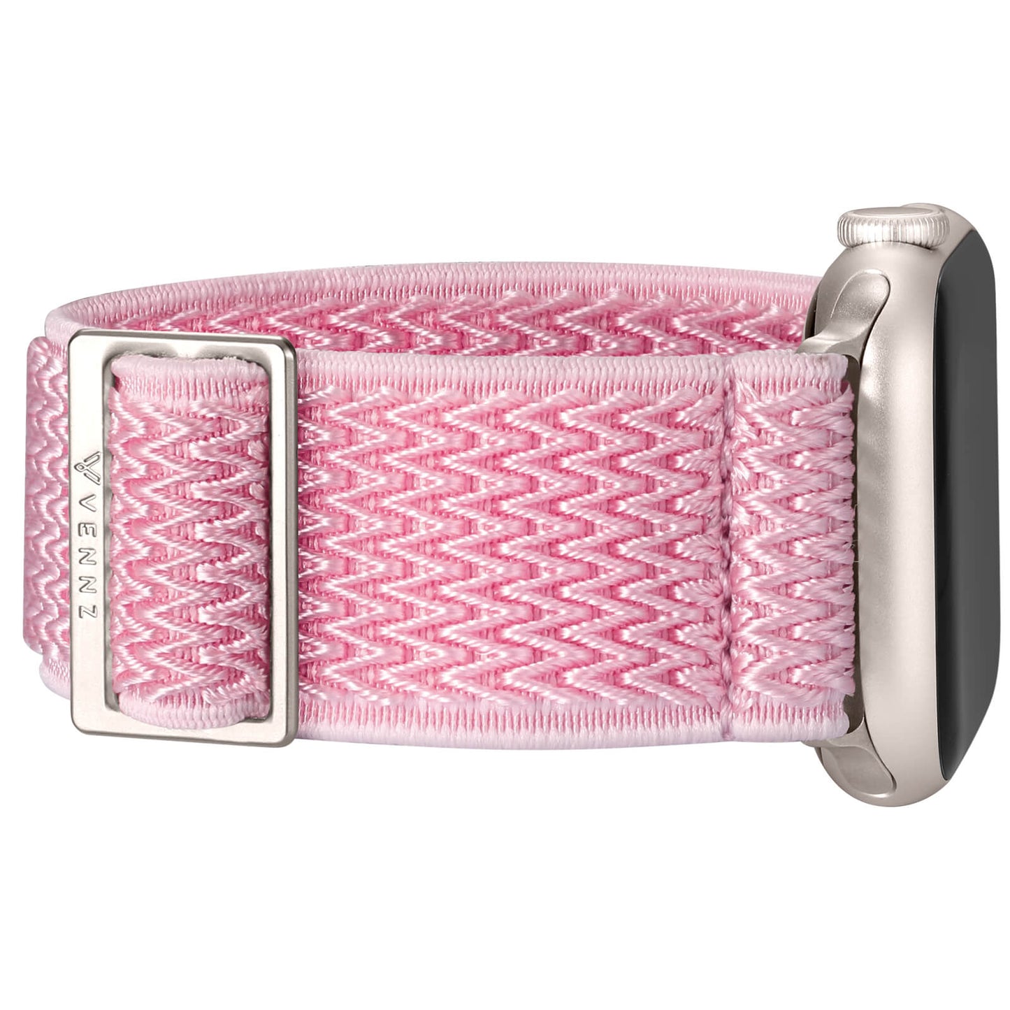 rosa apple watch nylon armband med stretch